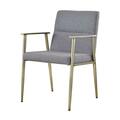 Gfancy Fixtures Gray & Antique Brass Contemporary Dining Chair GF3679960